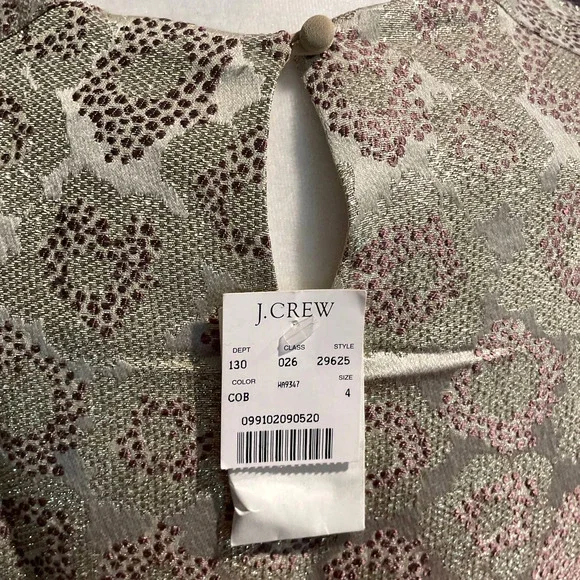 J. Crew Silk Blend Gold Metallic Shimmering Top NWT Size 4 - Picture 7 of 11